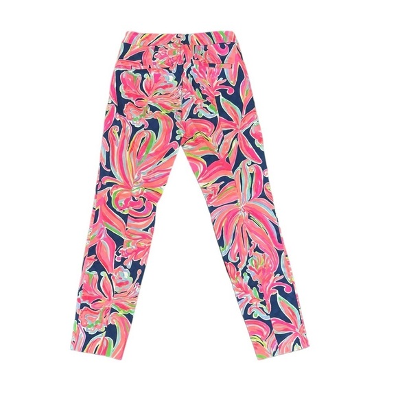 Lilly Pulitzer 12816 Kelly Textured Skinny Ankle Pant Women Size 2 Brigh… - Picture 3 of 8